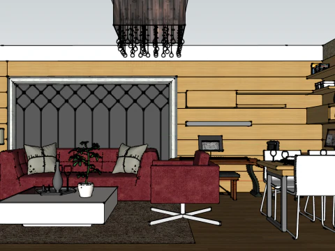 Two Room Space Potential Revitalization Plan 3D Model