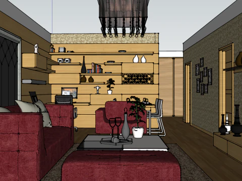 Two Room Space Potential Revitalization Plan 3D Model