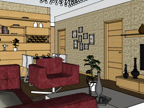 Two Room Space Potential Revitalization Plan 3D Model