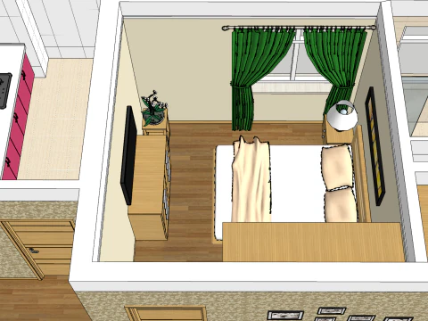 Two Room Space Potential Revitalization Plan 3D Model