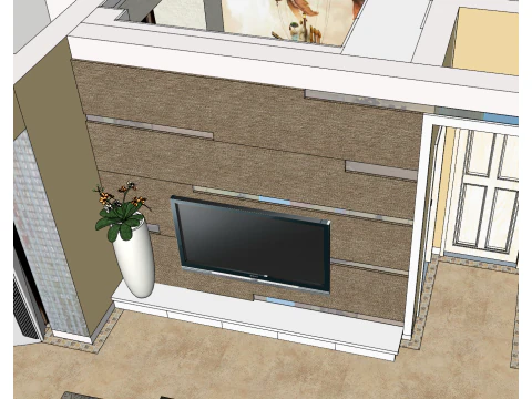 Two bedroom all-around planning scheme 3D Model