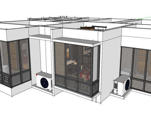 两居室集成住宅 3D 模型