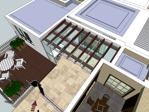 Two bedroom living versatile planning 3D Model