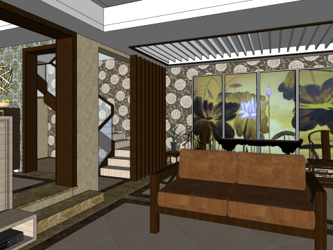 Two bedroom living versatile planning 3D Model