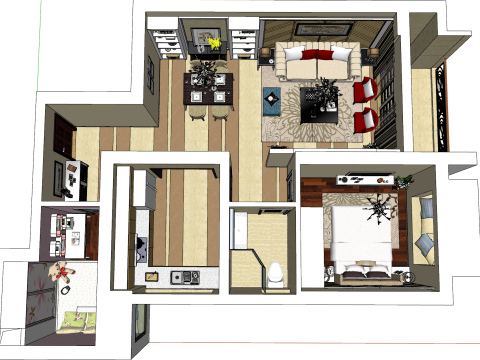 L’ordre et l’esthétique de l’espace résidentiel double Modèle 3D