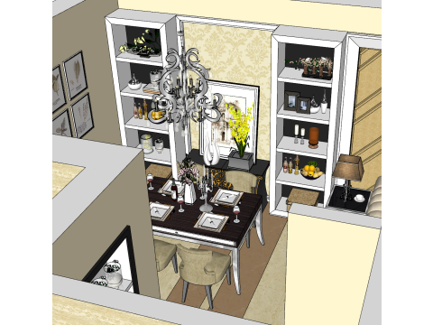 İkili Konut Mekanının Düzeni ve Estetiği 3D Model