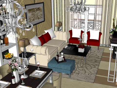 İkili Konut Mekanının Düzeni ve Estetiği 3D Model