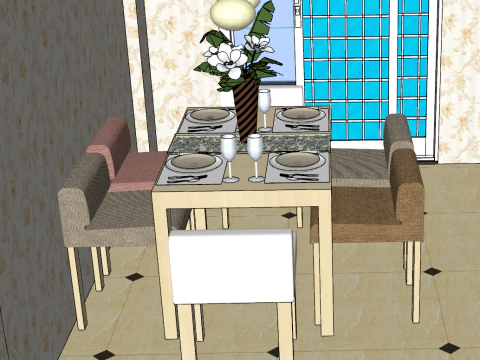Two bedroom all-around design 3D Model