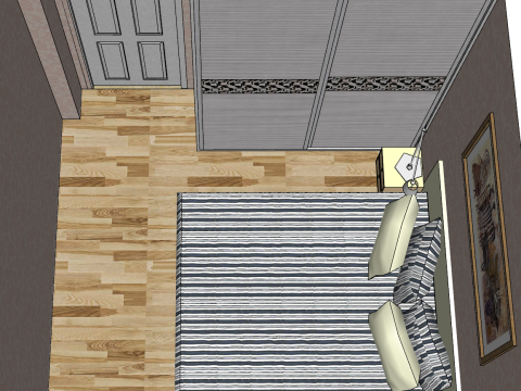 Gesamtlösung für Haushalte mit zwei Schlafzimmern 3D Modell