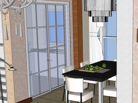 Gesamtlösung für Haushalte mit zwei Schlafzimmern 3D Modell