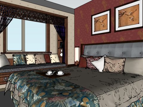 Design completo de espaço profissional de dois quartos Modelo 3D