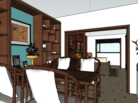 Design completo de espaço profissional de dois quartos Modelo 3D