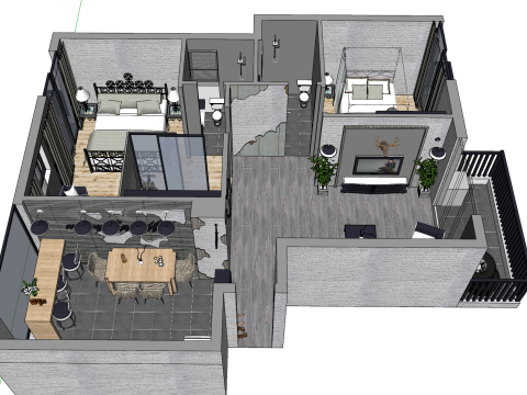 İki Odalı Alanın Entegre Tasarımı ve Optimizasyonu 3D Model