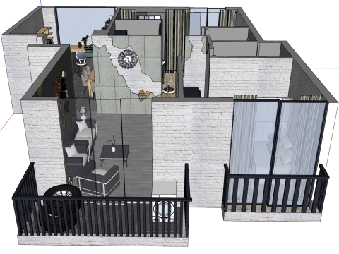 İki Odalı Alanın Entegre Tasarımı ve Optimizasyonu 3D Model