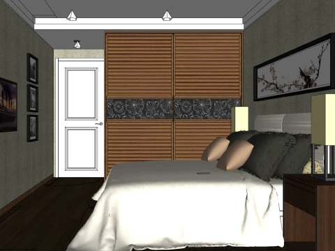 Clever Two Room Design Large Space Planning 3D Model