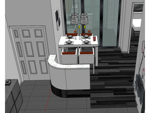 Exquisite two bedroom fully furnished home 3D Model