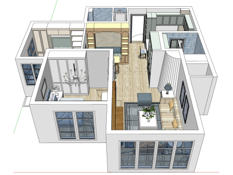 Dari Cetak Biru hingga Rencana Komprehensif Dua Kamar Kehidupan Model 3D