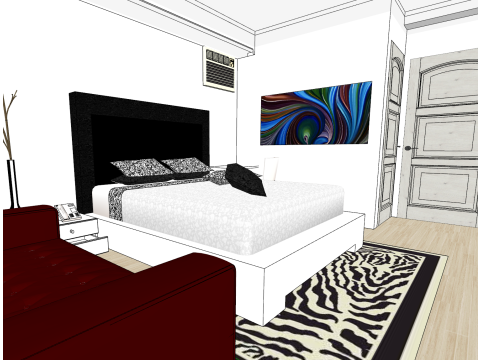 Ontwerpomgeving voor het hele huis met drie slaapkamers 3D Model