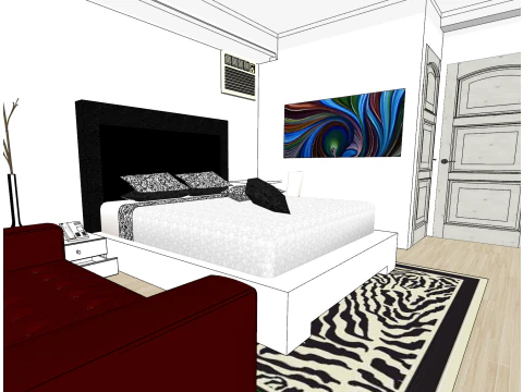 Whole house three-bedroom home design environment 3D Model