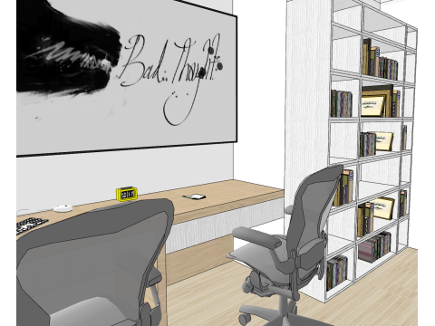 Ontwerpomgeving voor het hele huis met drie slaapkamers 3D Model