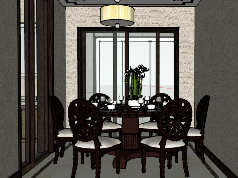 Lingkungan desain busana perkotaan tiga kamar tidur Model 3D