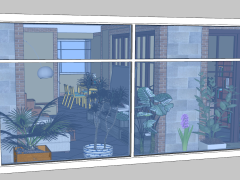 Просте рішення для будинку з трьома спальнями 3D Модель