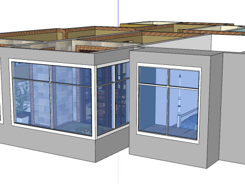 Просте рішення для будинку з трьома спальнями 3D Модель