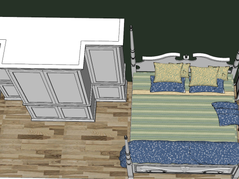 Просте рішення для будинку з трьома спальнями 3D Модель