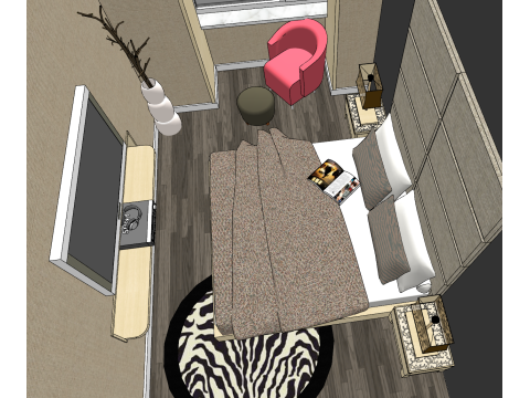 Plan de conception de maison intelligente à trois chambres Modèle 3D