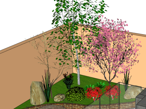 Algemene huisontwerpscène met drie slaapkamers 3D Model
