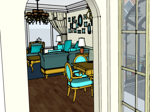 Three-bedroom modern simple decoration scene 3D Model