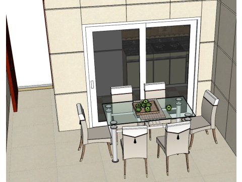 Three-bedroom overall apartment design plan 3D Model