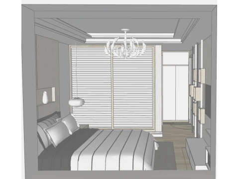 Three-bedroom interior design home solution 3D Model