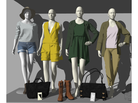 Привертає увагу показ моделей SU для жіночого та чоловічого одягу 3D Модель