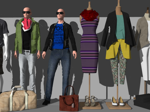 Привертає увагу показ моделей SU для жіночого та чоловічого одягу 3D Модель