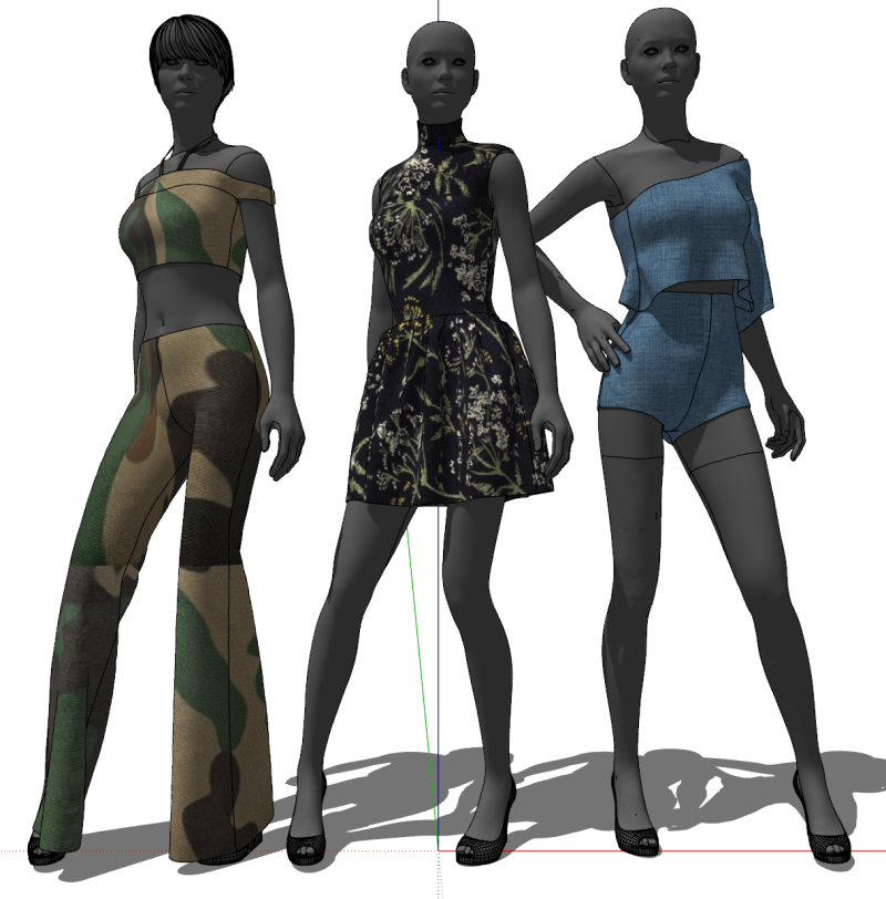 Solução SU para exibição de roupas femininas Modelo 3D .c4d .max .obj .3ds .fbx .stl .blend 