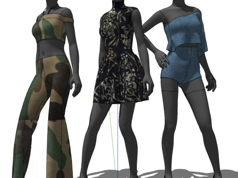 SU-Lösung für die Präsentation von Damenbekleidung 3D Modell