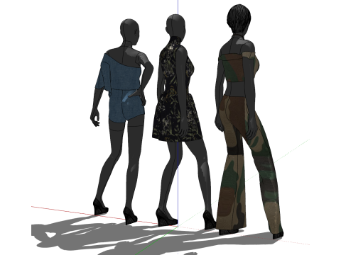 Solução SU para exibição de roupas femininas Modelo 3D