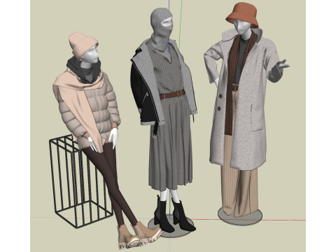 Schaufensterpuppe SU-Modell für Damenbekleidungsgeschäft 3D Modell