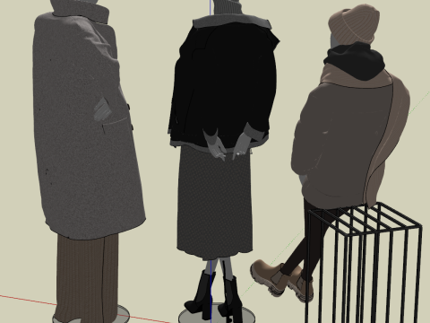 Mannequin de vitrine modèle SU pour magasin de vêtements pour femmes Modèle 3D