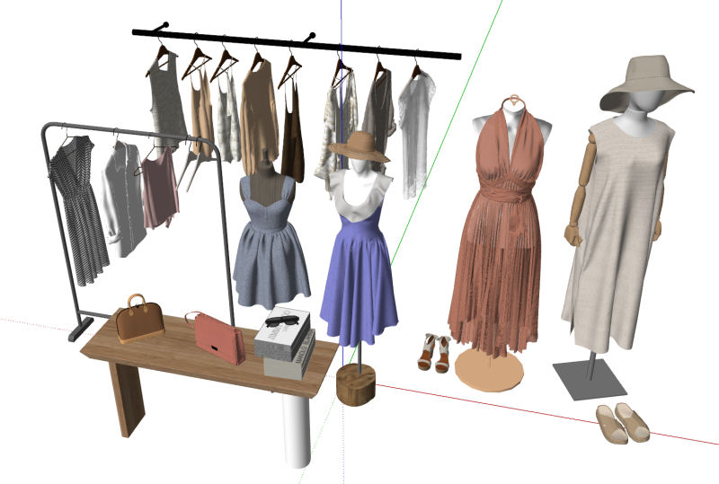 Womens clothing model display SU 3D Model .c4d .max .obj .3ds .fbx .stl .blend