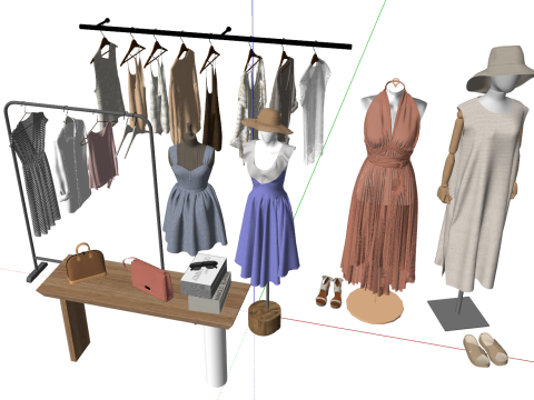 Damenbekleidungsmodellanzeige SU 3D Modell