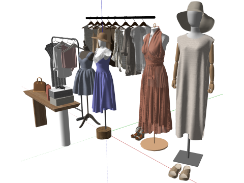 Womens clothing model display SU 3D Model