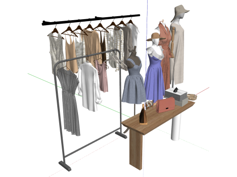 Womens clothing model display SU 3D Model