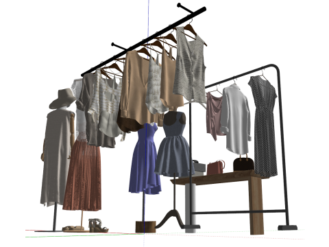 Womens clothing model display SU 3D Model