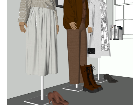 Womens Fashion Display SU Model for Commercial Spaces 3D Model