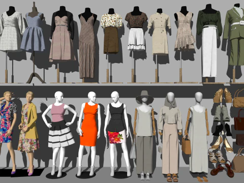 Привертає увагу демонстраційна модель жіночого одягу SU 3D Модель