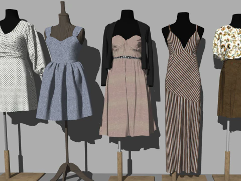 Eye-Catching Womens Wear Display SU Model 3D Model