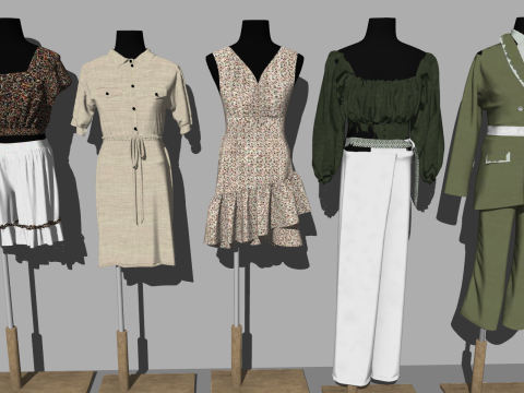 Przyciągający wzrok model odzieży damskiej SU Model 3D