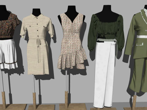 Eye-Catching Womens Wear Display SU Model 3D Model